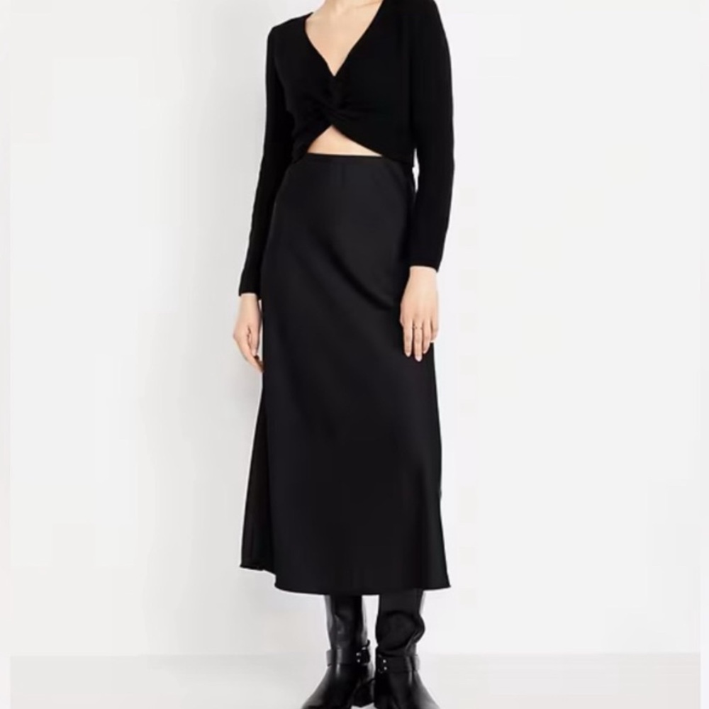 Black silk skirt old navy